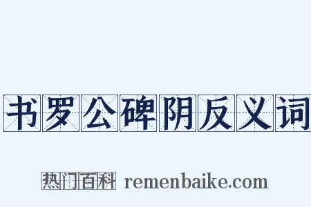 书罗公碑阴反义词是什么意思的图片
